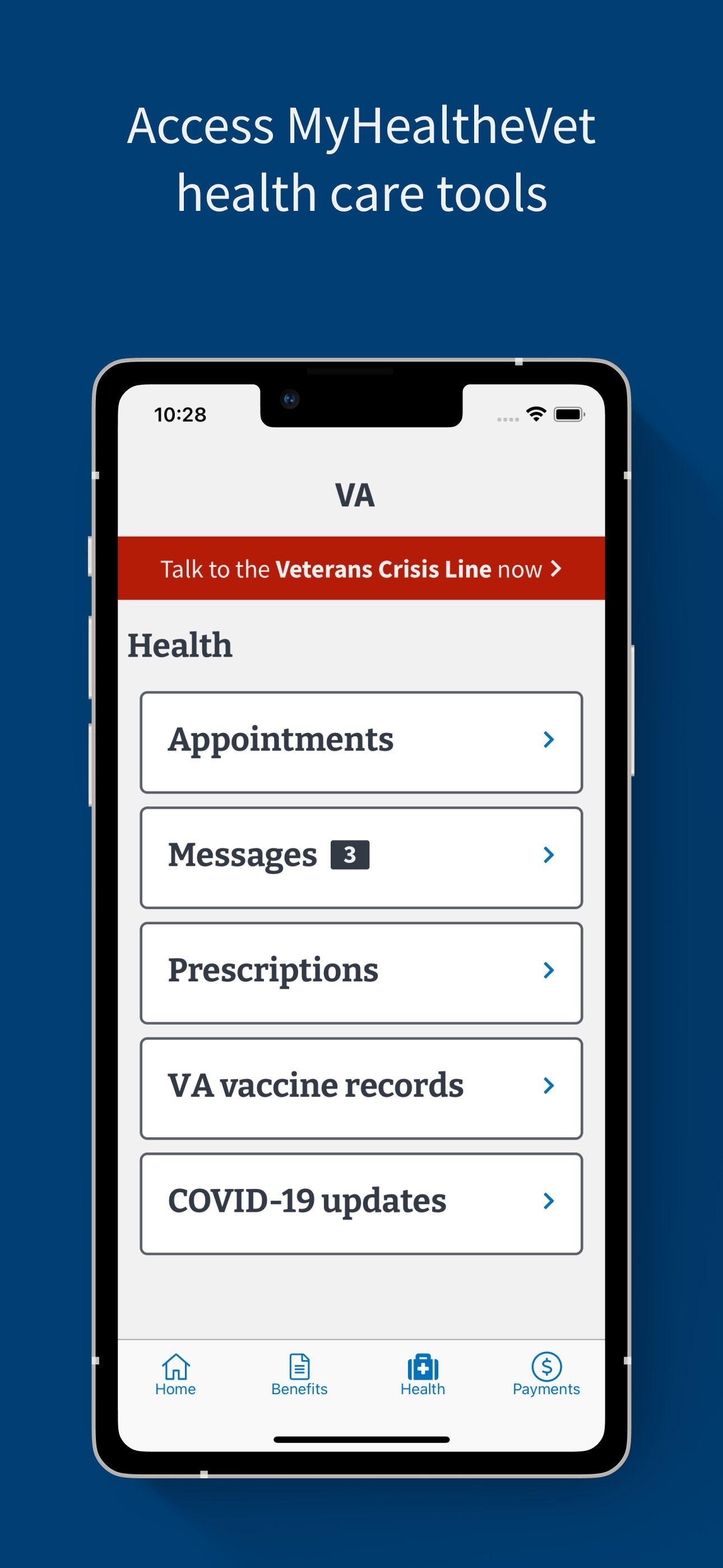 Access MyHealtheVet health care tools